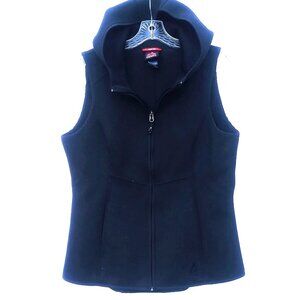 Gerry Women's Performance Vest L/G Black Hooded Sleeveless Full Zip-up Jacket